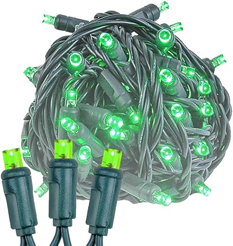 Miniatura 8 de Novelty Lights Cadena de Navidad para exteriores, 50 luces LED True Twinkle Blue de 25 pies, 100% parpadeantes de 0.197 in en cable verde, Azul,Rojo