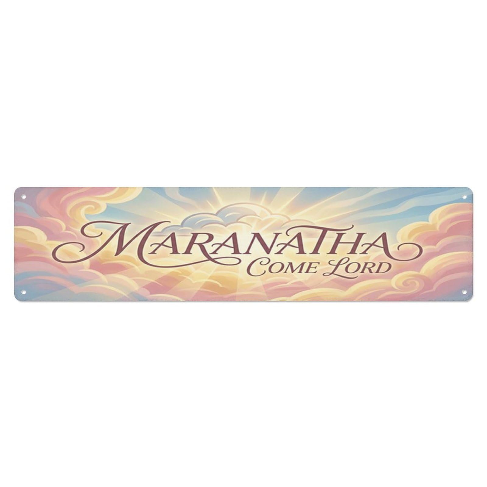 Coming Clouds Maranatha Entryway Metal Tin Skinny Sign Plaque Wall Decor for Cafe, Club Bar, Office, Home Garden Metal Poster 4x16Inch