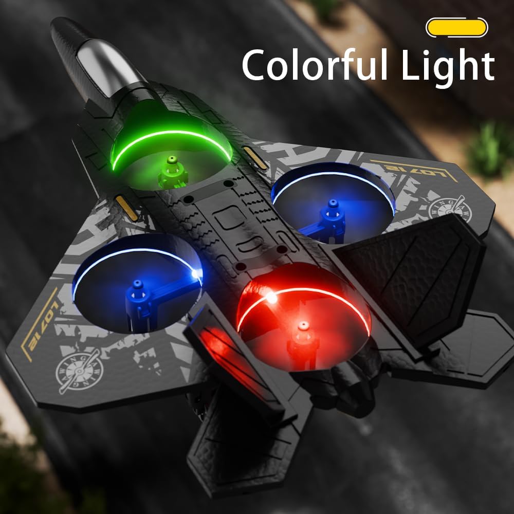 Remote Control Airplane for Kids Boys Beginners 8-12, RC Plane with Light, 360° Flip Fighter Jet Toys, Stunt Roll, Airplane Toy Gifts for Kids Boys Girls 8-16 Drone for Adults