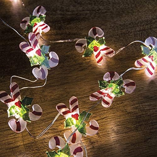 Primitives by Kathy Miniature Battery Operated Wire Light Strand 5' Long (Candy Canes) image 2