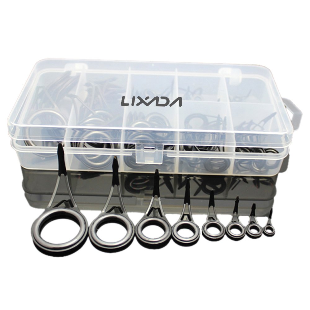 Do-cooler Lot de 75 Anneaux de Canne à pêche en différentes Tailles, pour pêche au Lancer, kit de réparation