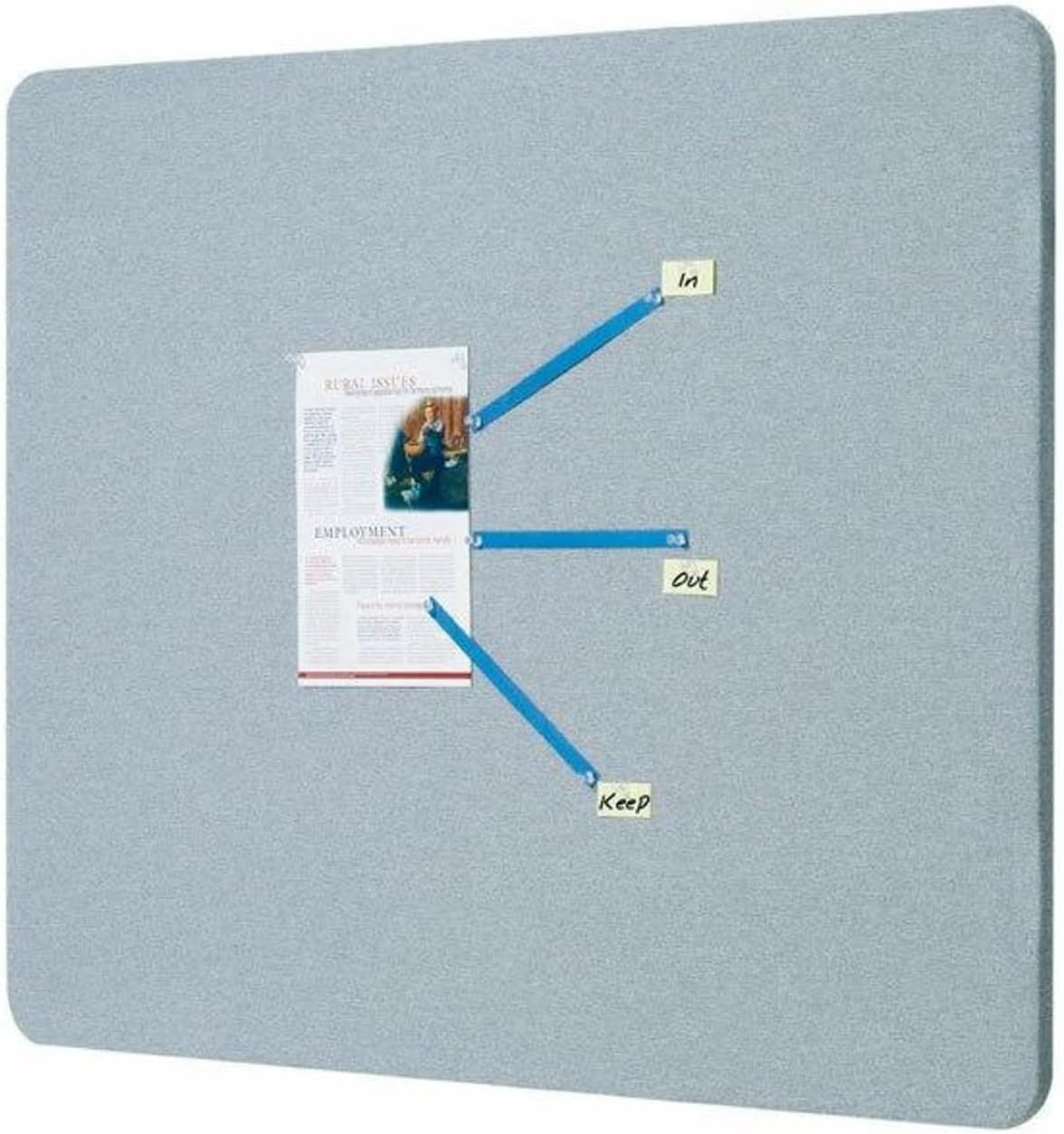 Quartet Bulletin Board, Fabric, 4' x 3', Frameless, High-Density Fiberboard, Oval Office, Gray (7684G) Gray 4' x 3'