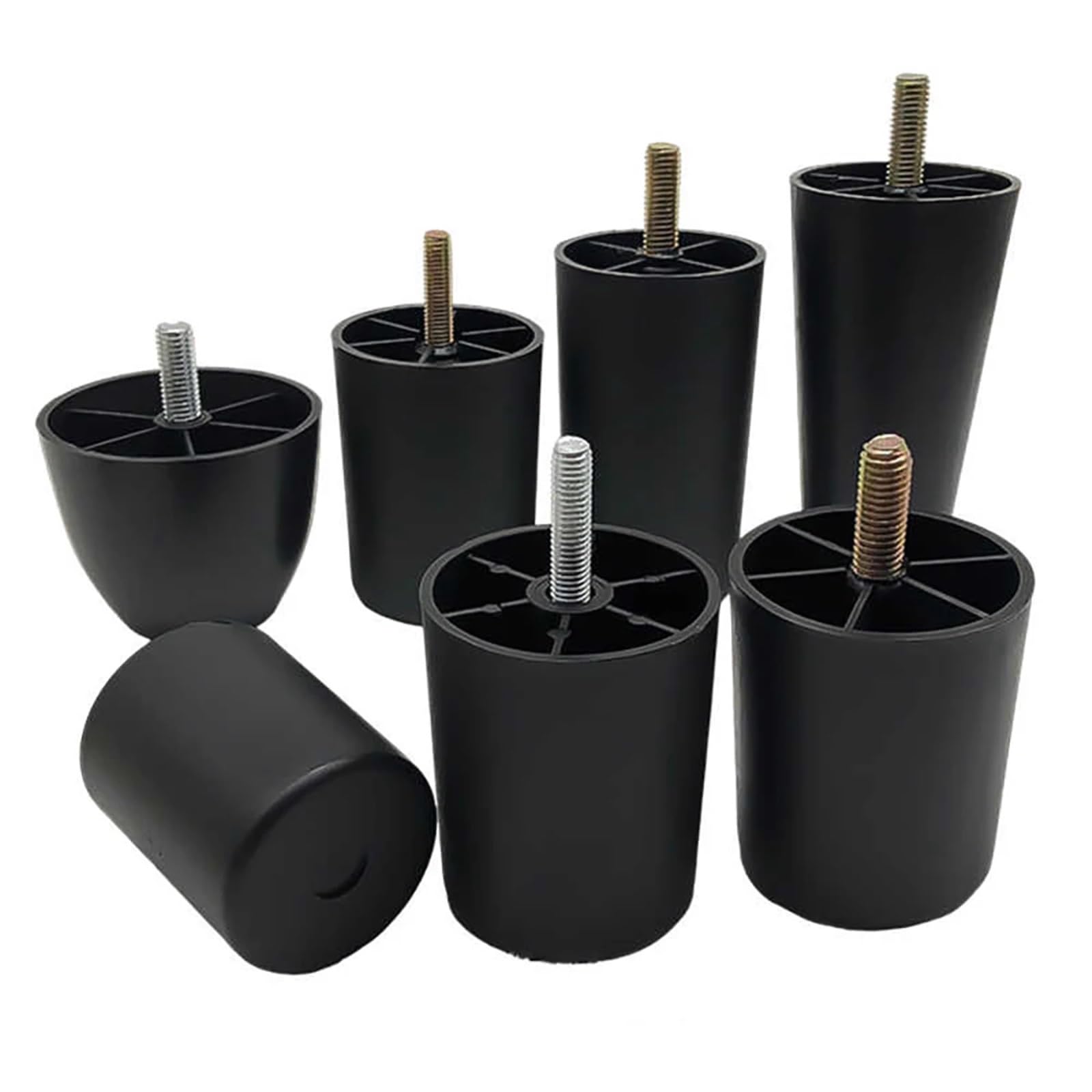 leveling feet, M8 M10 Black PE Plastic Adjustable Foot Pads Shock-Absorbing Slip Furniture Tables Chairs Leg Guards Accessories(M8x55x50mm)