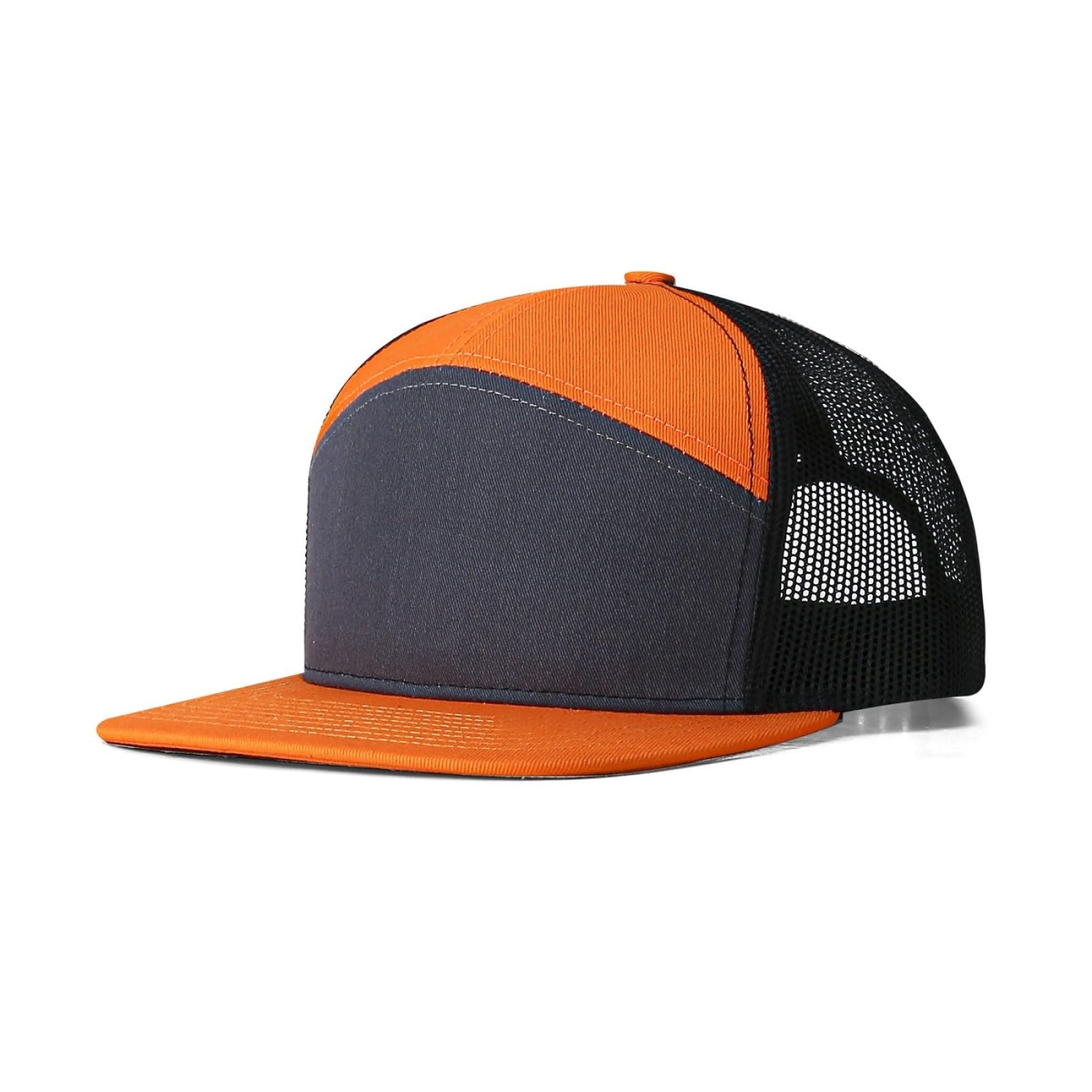 HaloHorus Trucker Hat for Men Women, Adjustable Athletics Baseball Cap for Running, Fishing, Hiking, Workout, C7-orangegrey-black, One Size — image 1