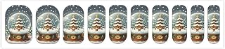 Christmas Snow Globe Nail Art Stickers Manicure Decoration with 5 Boxes Long Chip Resistant Lasting Nail Art Decals Self-Adhesive Nails Supply for Women Gifts