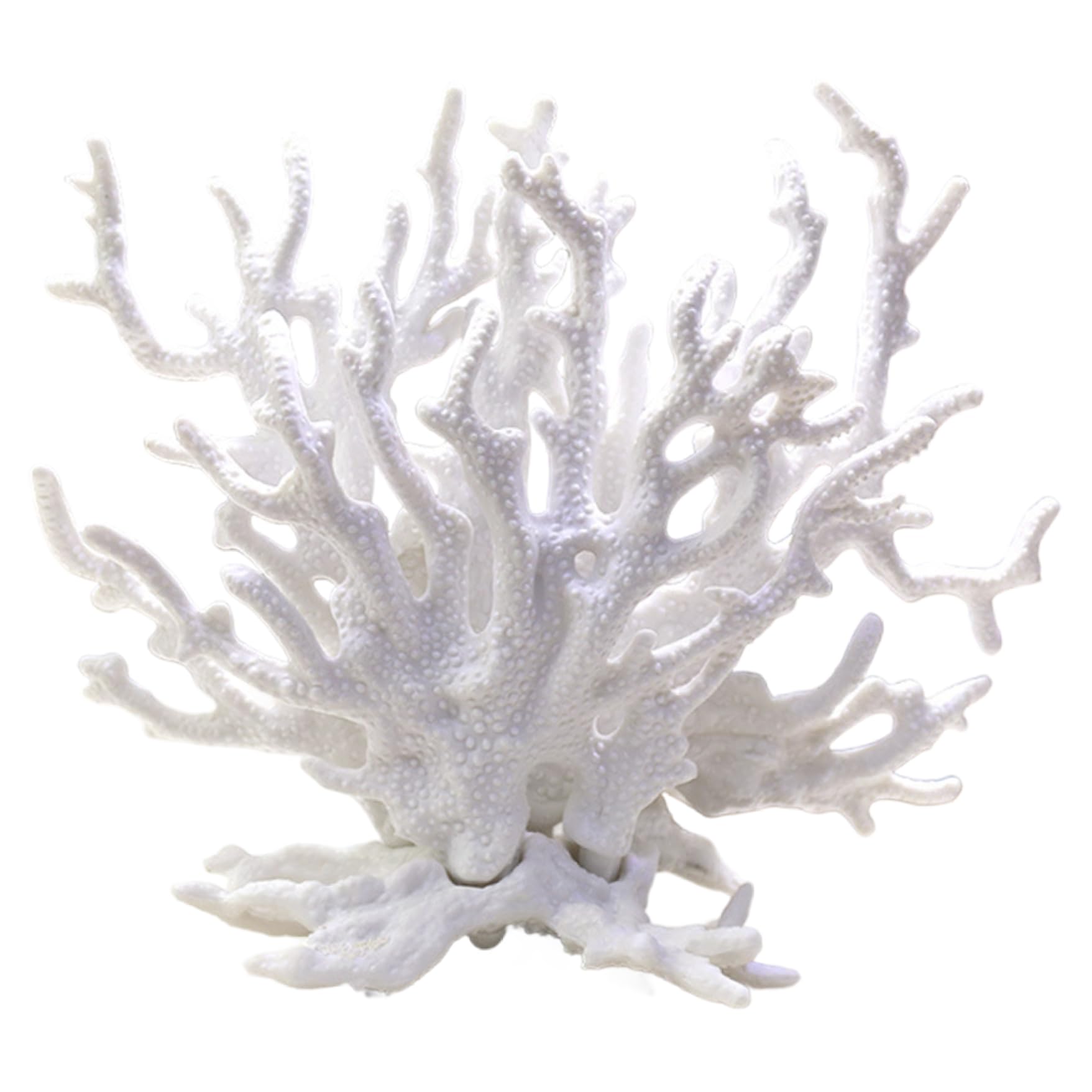 Heidouse Coral/White Reef Decor, 6.3X2.4x5.3 Inch Resin Fake Aquarium Decorations For Fish Tank Landscape, Sculpture