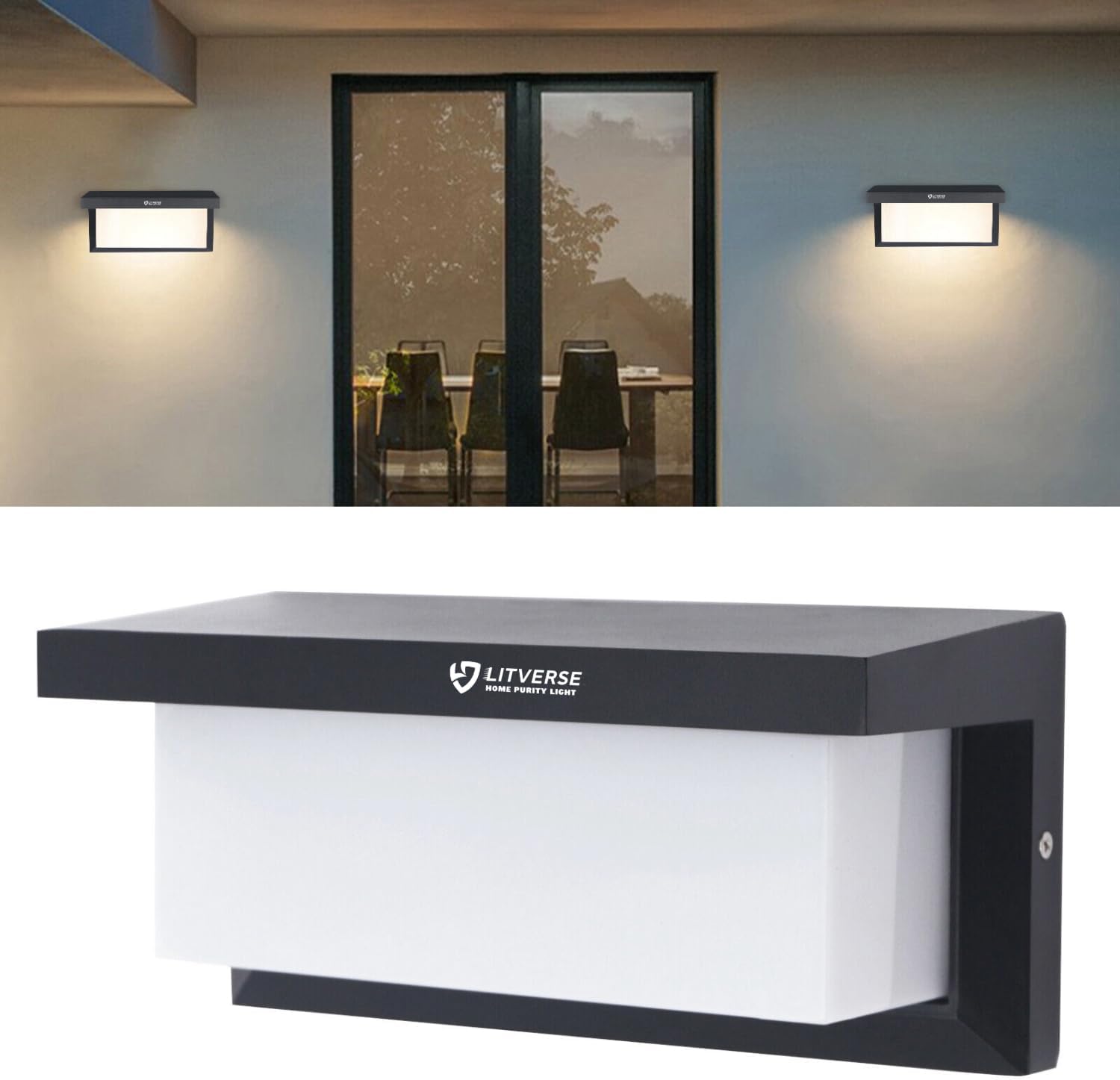 Outdoor Solar Wall Light, LED, Remote Control, Waterproof, Landscape Lighting, Outside Lights Wall Lamps for Patio Balcony Garage Workshop (Warm White)