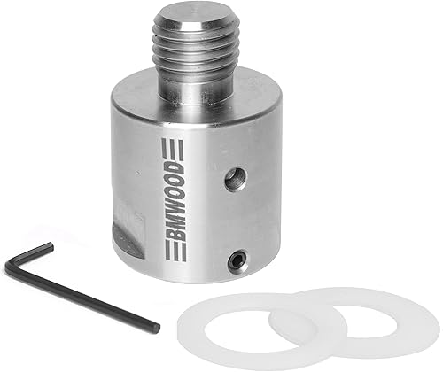 Miniatura 1 de BMWOOD Adaptador de rosca macho de 1-14" x 8TPI 8TPI hembra a 1" x 8TPI, adaptador de husillo de cabezal de torno para carpintería con dos arandelas