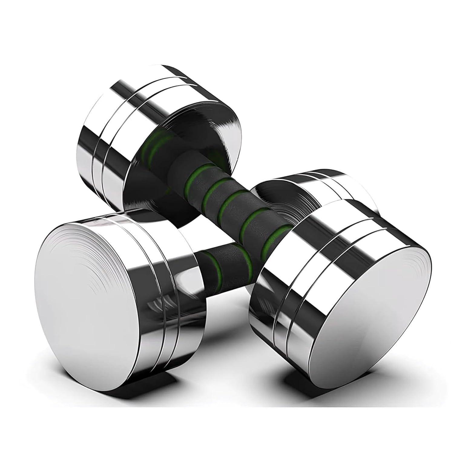 Fitrxx Steel Dumbbell Set 5KG | Chrome Finish Weights with Foam Grip Handle | Home & Gym Workout Equipment (5kg x2)-image-7