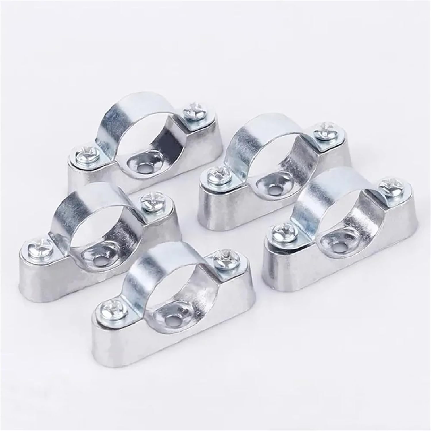 5/10Pcs 16mm-50mm Adjustable Pipe Clamp Hardware Fastener With Screw Saddle Clip Fixed Clip Aluminum Alloy / 304 Stainless Steel(16mm)