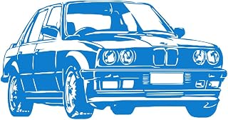Calcomanías de vinilo para murales y paredes Transporte de coches clásicos 30x57.4cm Incluye kit de película de transferencia Azul