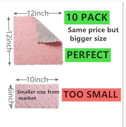Miniatura 2 de Paquete de 10 paños de cocina reutilizables de secado rápido de 12 x 12 pulgadas, multiusos, para el hogar, alta absorción, juego de toallas de