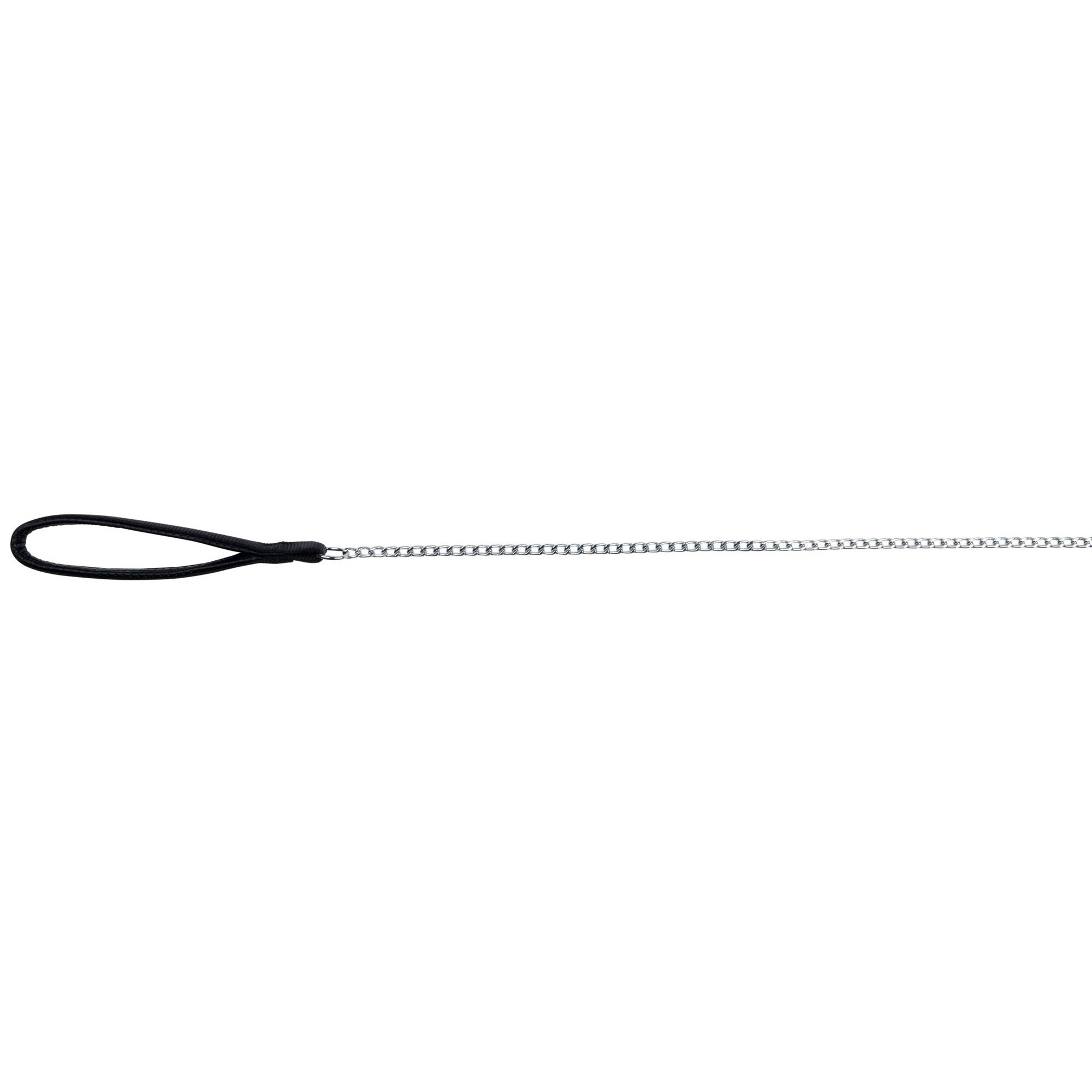 Trixie Chromed Chain Leash with Nylon Hand Loop, 1.10 m x 2.0 mm, Black