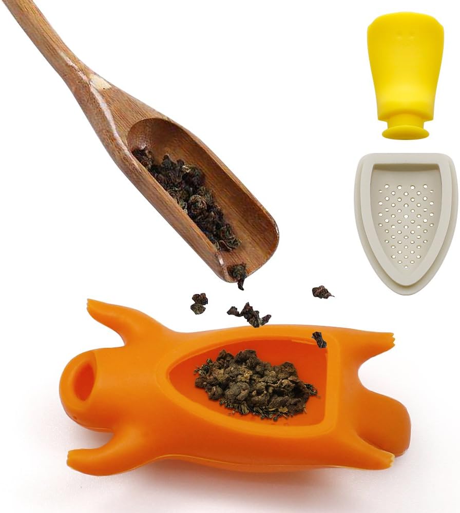 Tea Infusers for Loose Leaf Tea, FineGood Set of 4 Pack Platypus Silicone Tea Filter Strainers