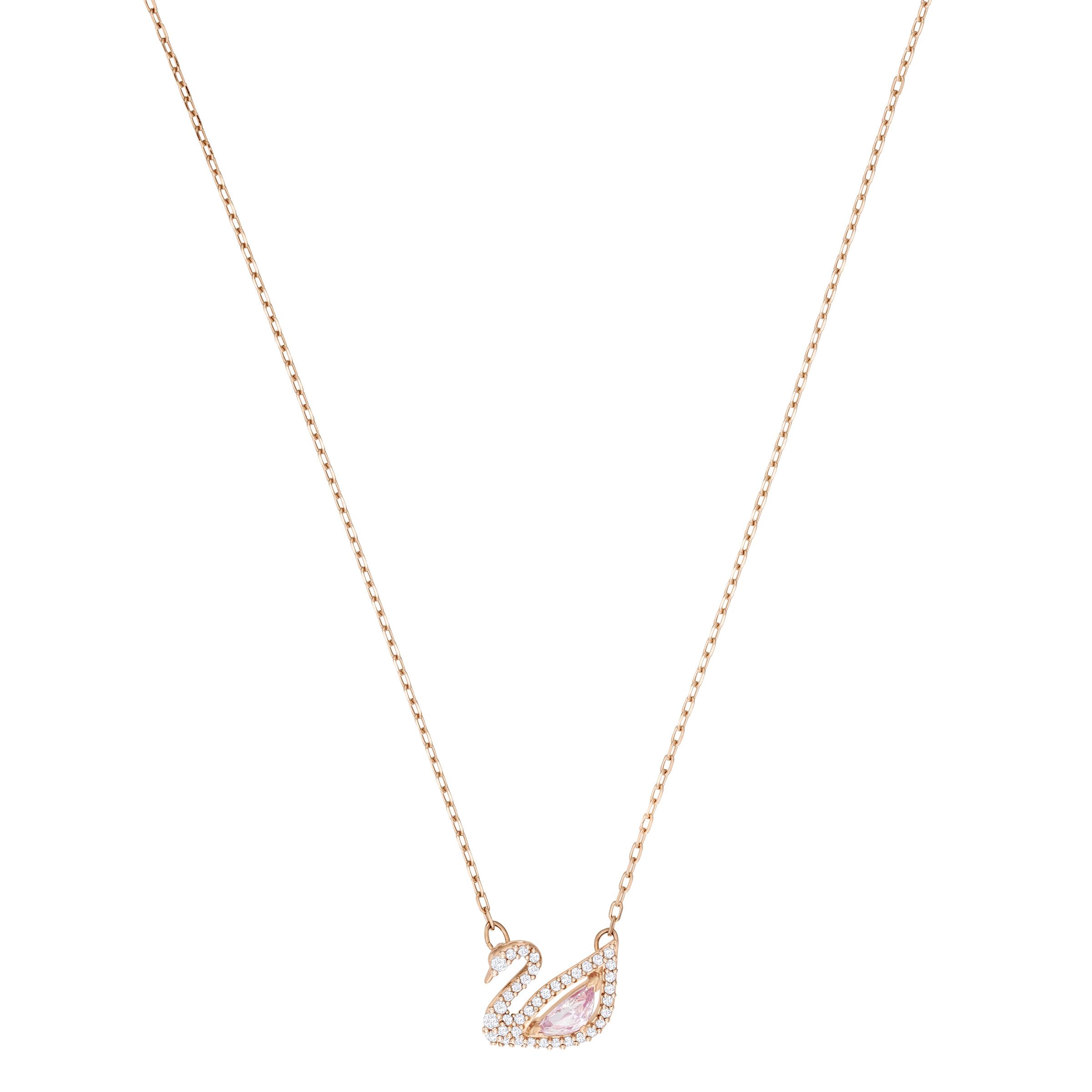 Swarovski Collana Swan - Cigno rosa placcato oro rosa