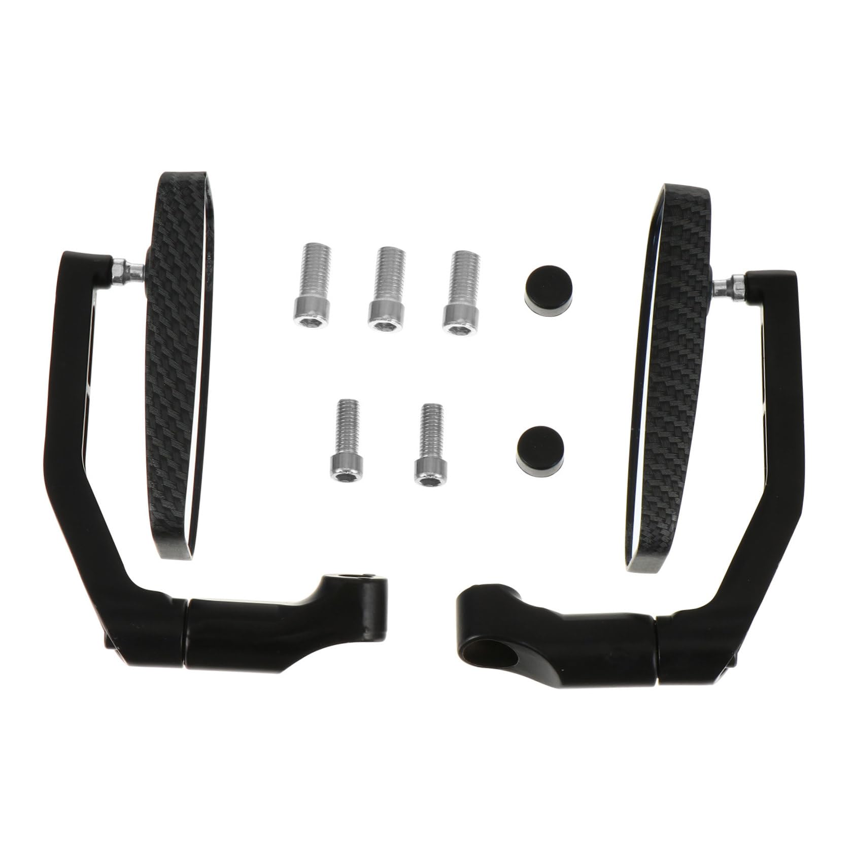 Specchietti Moto Manubrio 2 Pezzi in Alluminio Abs Neri | Rotazione 360 Gradi, Struttura Pieghevole, Design Essenziale, per Naked