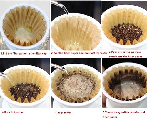 Miniatura 3 de Filtros de café para cesta de 1 a 4 tazas, filtro biodegradable marrón natural, papel sin blanquear para uso en la oficina en casa, flores de filtro