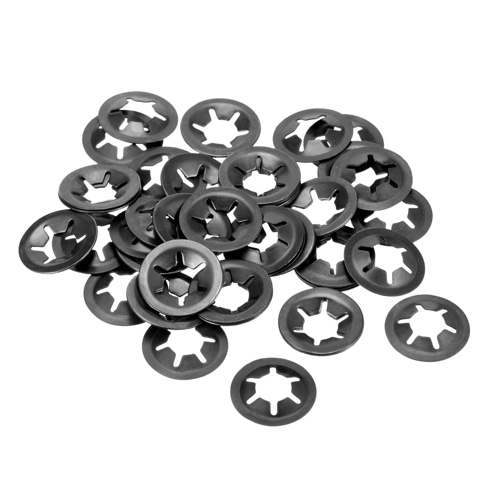 Kozelo 40pcs Internal Tooth Star Locking Washer - [8mmID x 18mmmmOD] for Shock Absorption of Mechanical Equipment Quick Speed Locking Washers, 65Mn Steel