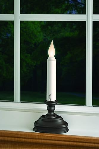 Miniatura 2 de Xodus InnovationsFPC1520A Operado por batería LED de ventana sin llama de ventana, bronce envejecido  acabado negro con atardecer al sensor DAWN