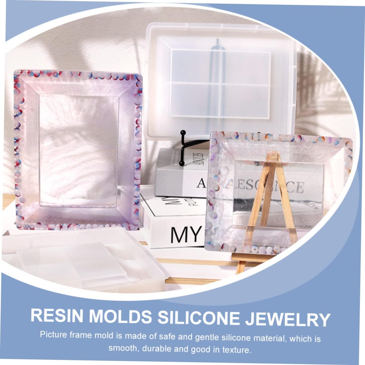 Holibanna Silicone Picture Frame Mold for Crystal Epoxy Crafts Large Design Easy to Versatile for Home Decor and Displaying Photos