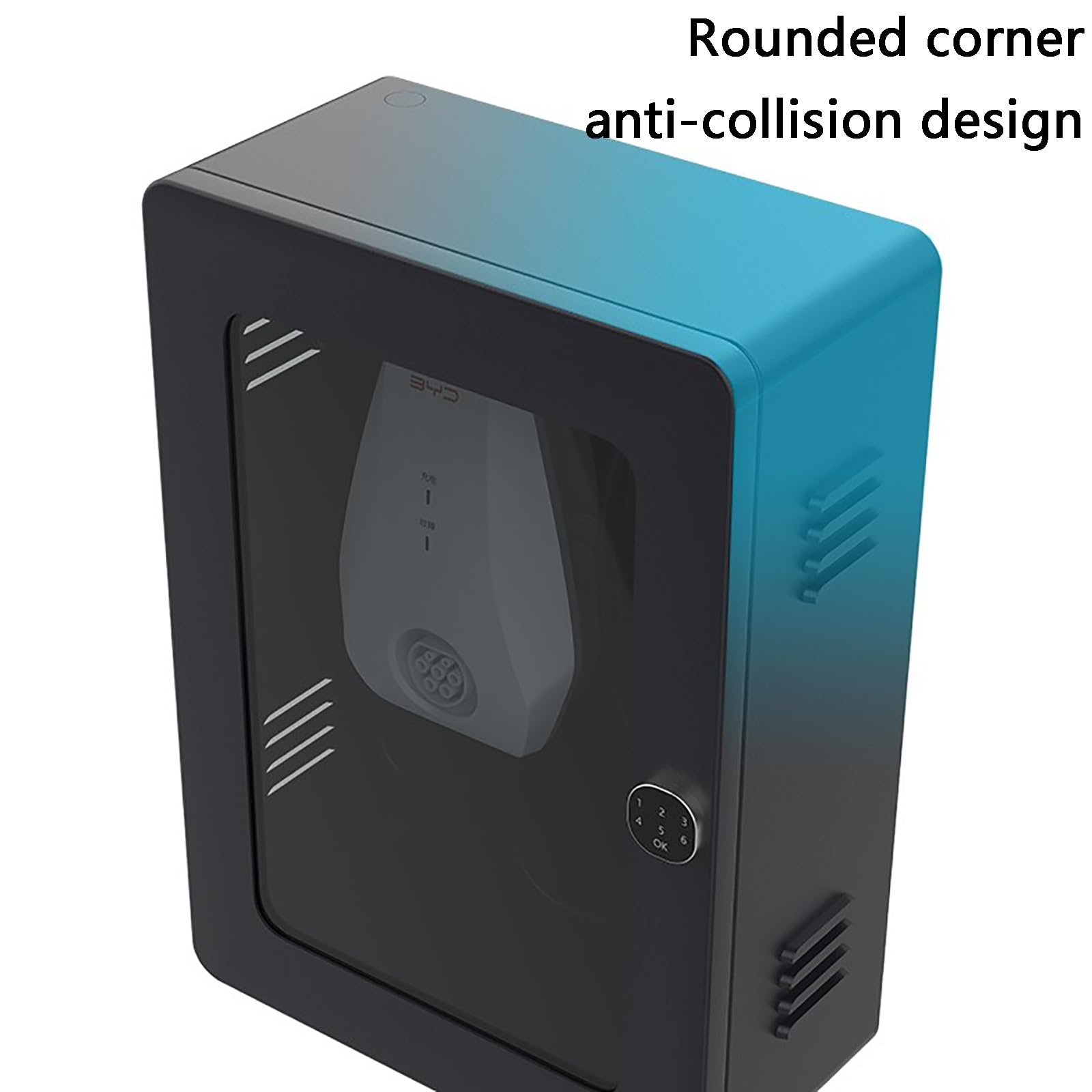 Caja de protección para estación de carga de pared, caja protectora con cerradura para estación de carga de vehículos eléctricos, diseño de esquinas redondeadas, compatible con el 95% de los puntos
