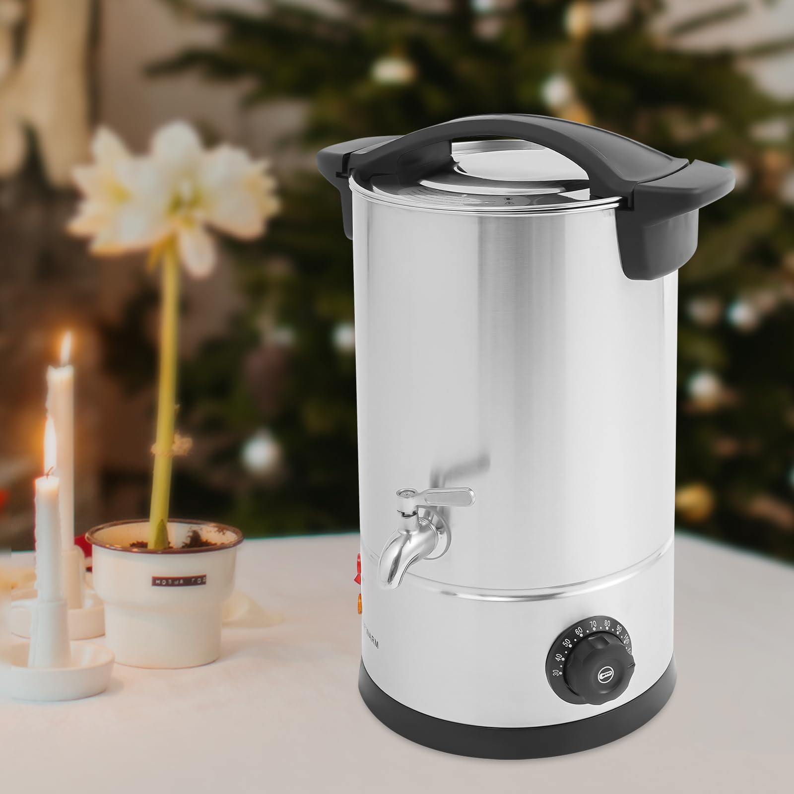 Derretidor de cera de acero inoxidable – 1800 W profesional caldera eléctrica de cera con termostato, 30 – 110 °C, olla de fusión de velas DIY para cera de soja/fabricación de velas (220 V