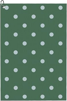 Polka Dot Green Fun Golf Towels for Golf Bags Men Women Golf Towel Accessories with Carabiner