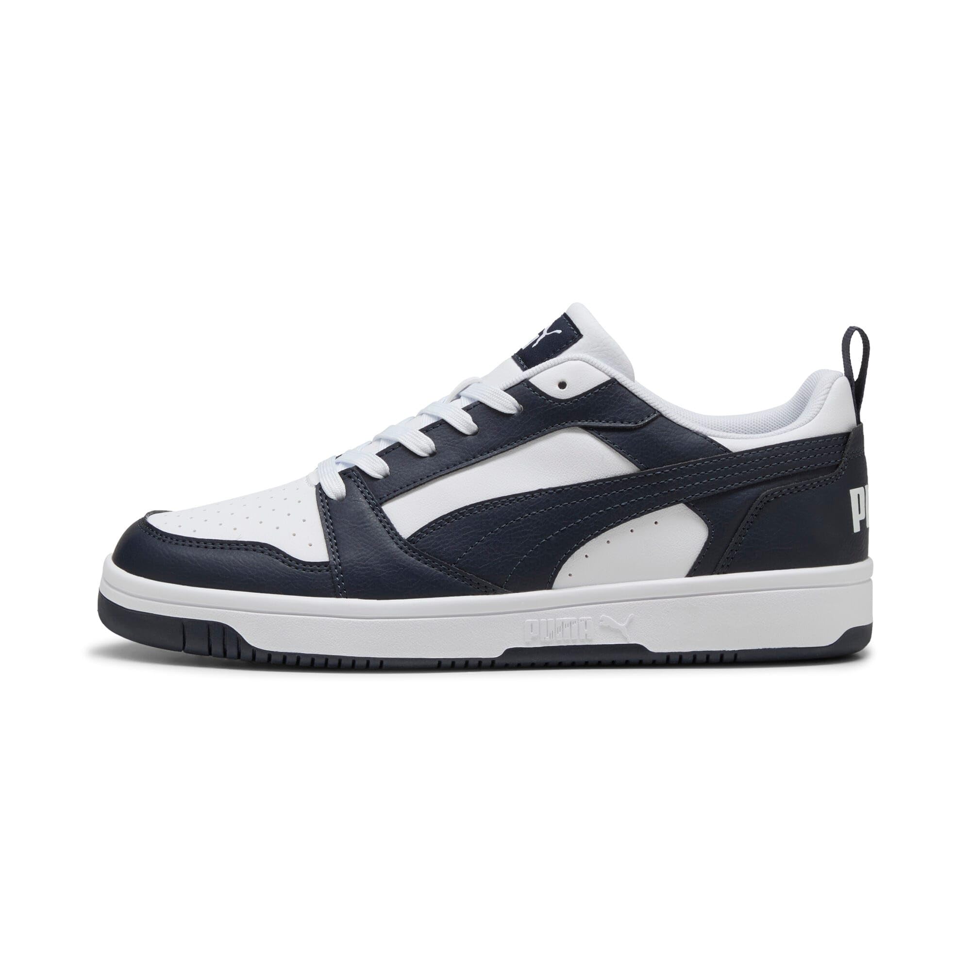 PUMA Rebound V6 Low Unisex Sneaker, Puma White New Navy, 37.5 EU