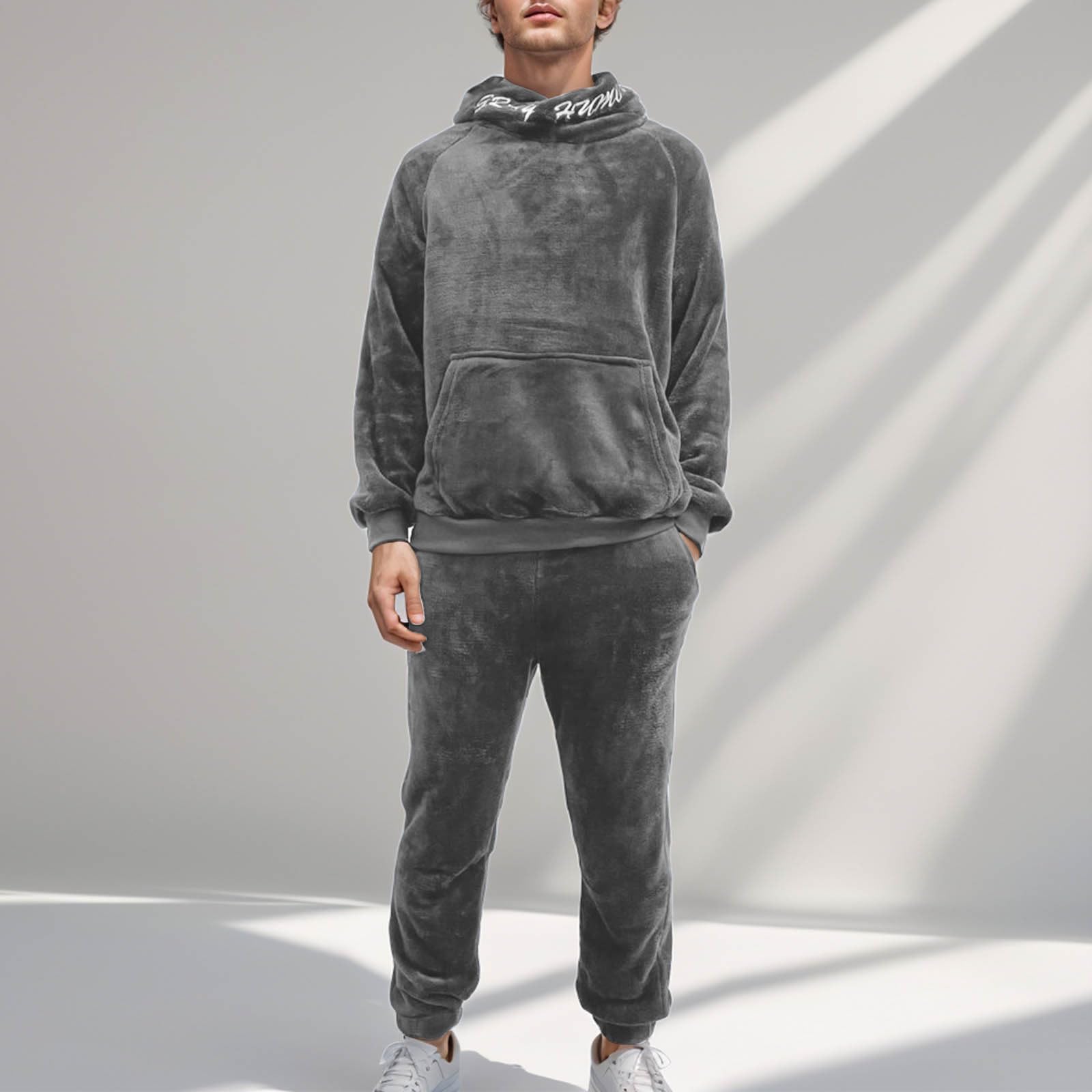 Frottee Schlafanzug Herren Flanell Warm Herrenschlafanzug Kuschelanzug Schlafanzug Winter Lang Kuschelschlafanzüge Langarm Flauschiger Für Männer Kuschelig Pyjama Hausanzug Oberteile Hosen