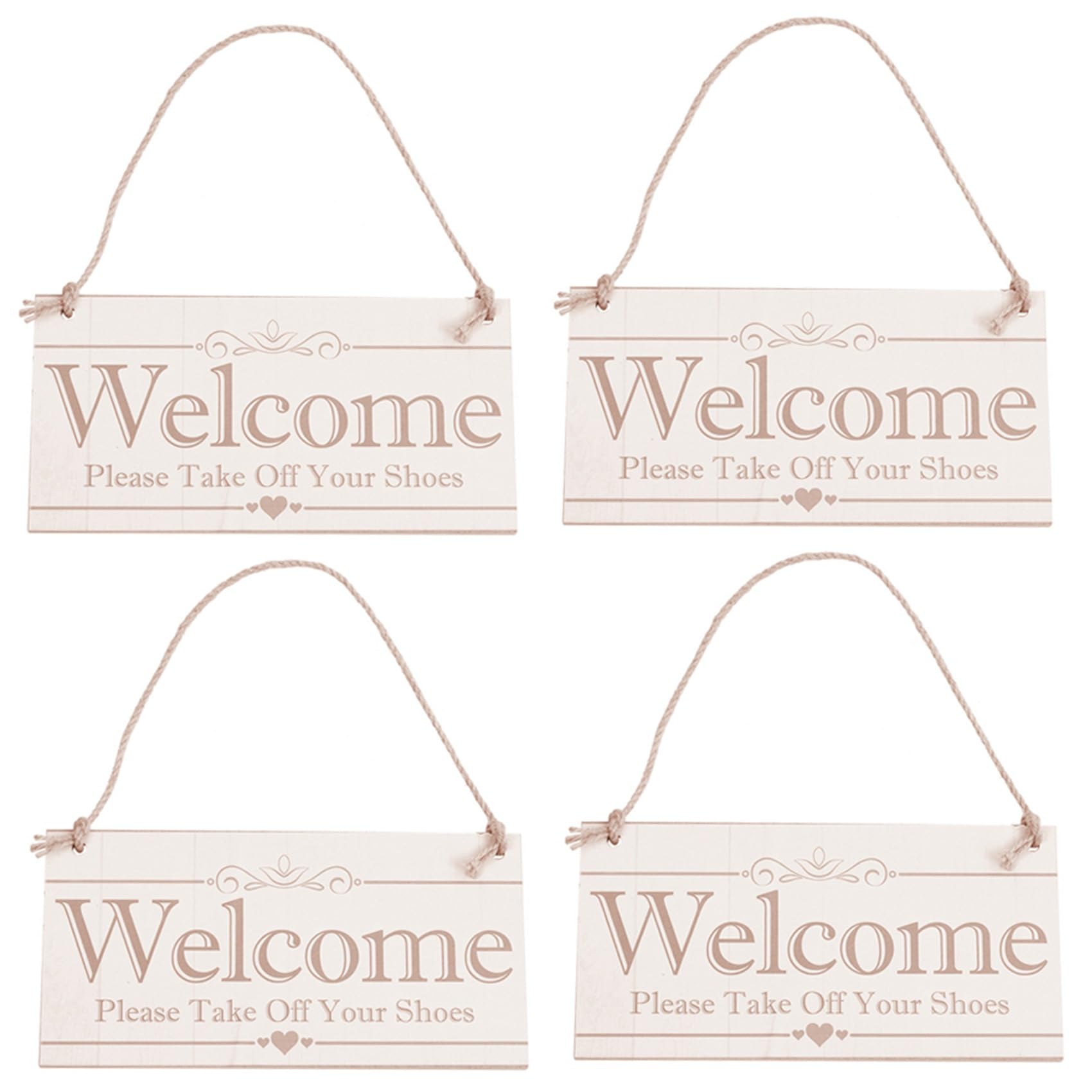Hndhbfgrt 4X Welcome Please Your Shoes Hanging Plaque Sign House Porch Decor Gift