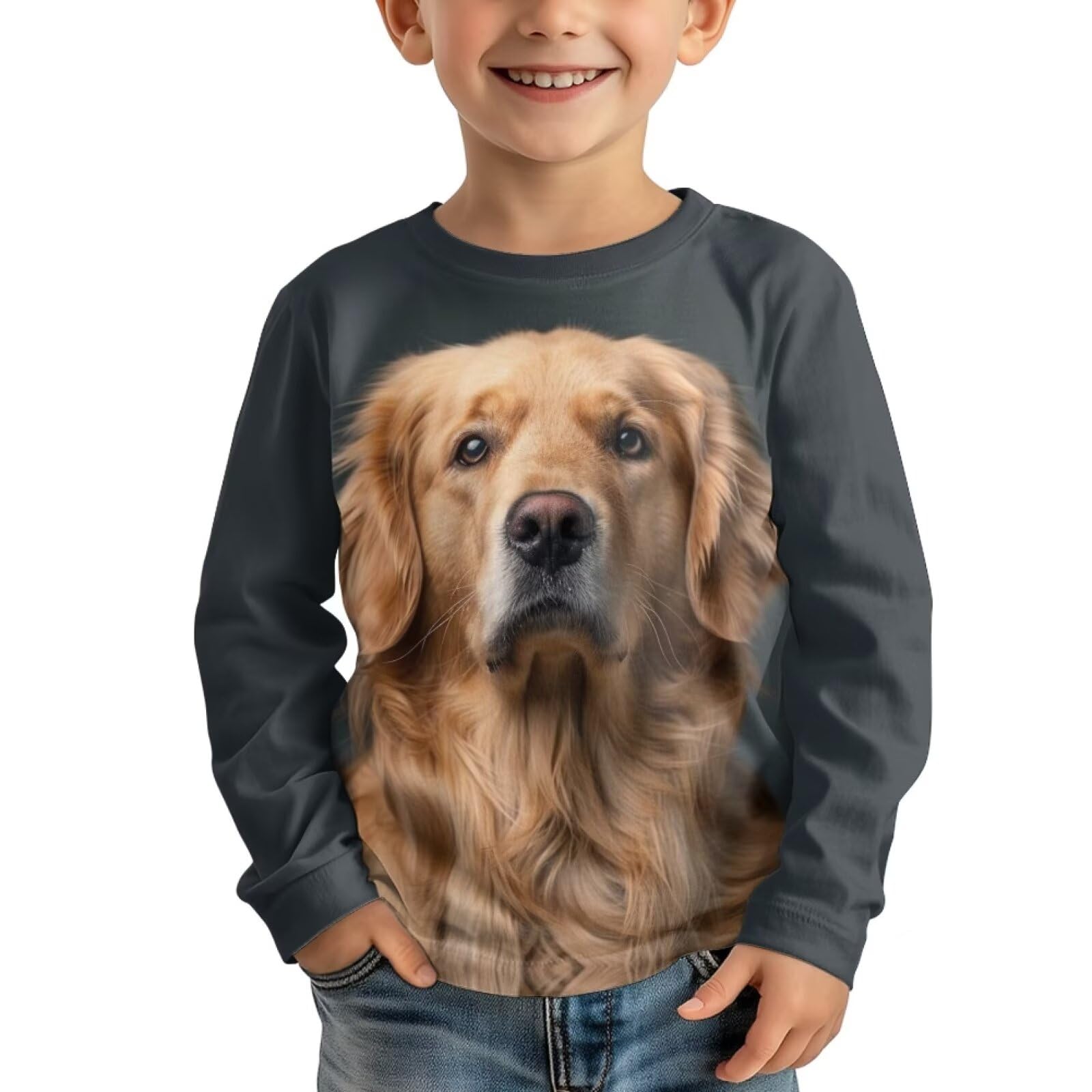 Uourmeti Long Sleeve Tops for Boys Graphic T Shirts Teen Girls Active Pullover Tees