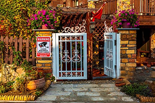 image for TrustBlai 24 Hour Video Surveillance Sign, 4 Pack Private Property No 