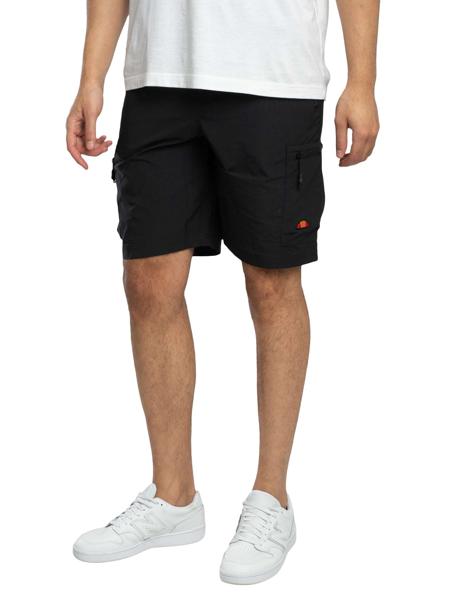 Ellesse Men's Black/White Bullseye Cargo Shorts, M