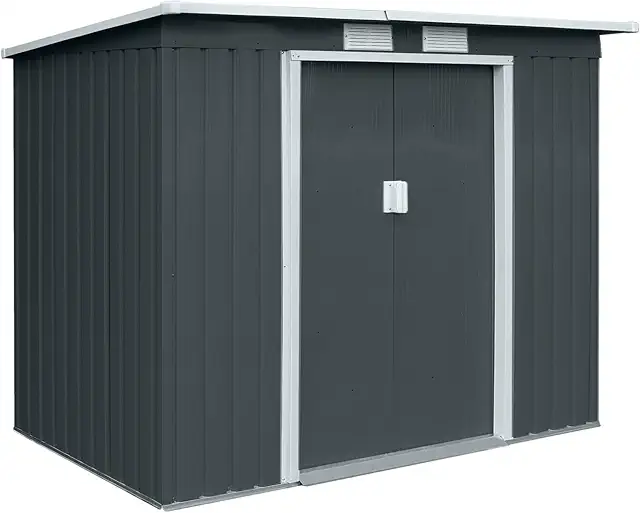 SVITA HATTORO P100 Metal Gazebo Tool Shed, 213x130x173cm, Grey/Anthracite