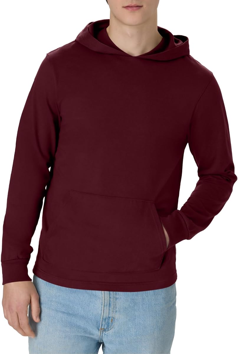 Hanes Camiseta de manga larga para hombre, camiseta con capucha y bolsillo