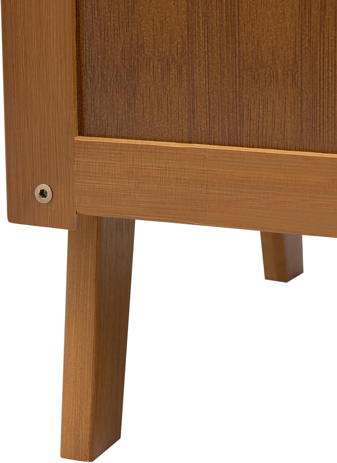 Wooden Floor Cabinet with 1 Door and 2 Drawer, Narrow Side Storage Cabinet, Kitchen Sideboard Dining Storage Cupboard, Brown