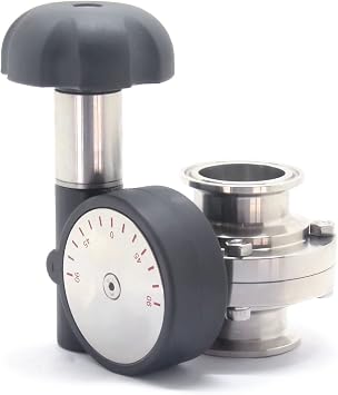 QiiMii 1.5 Inch Sanitary Tri Clamp Butterfly Valve SS304 Stainless Steel with Micro Metric Handle & EPDM Seal
