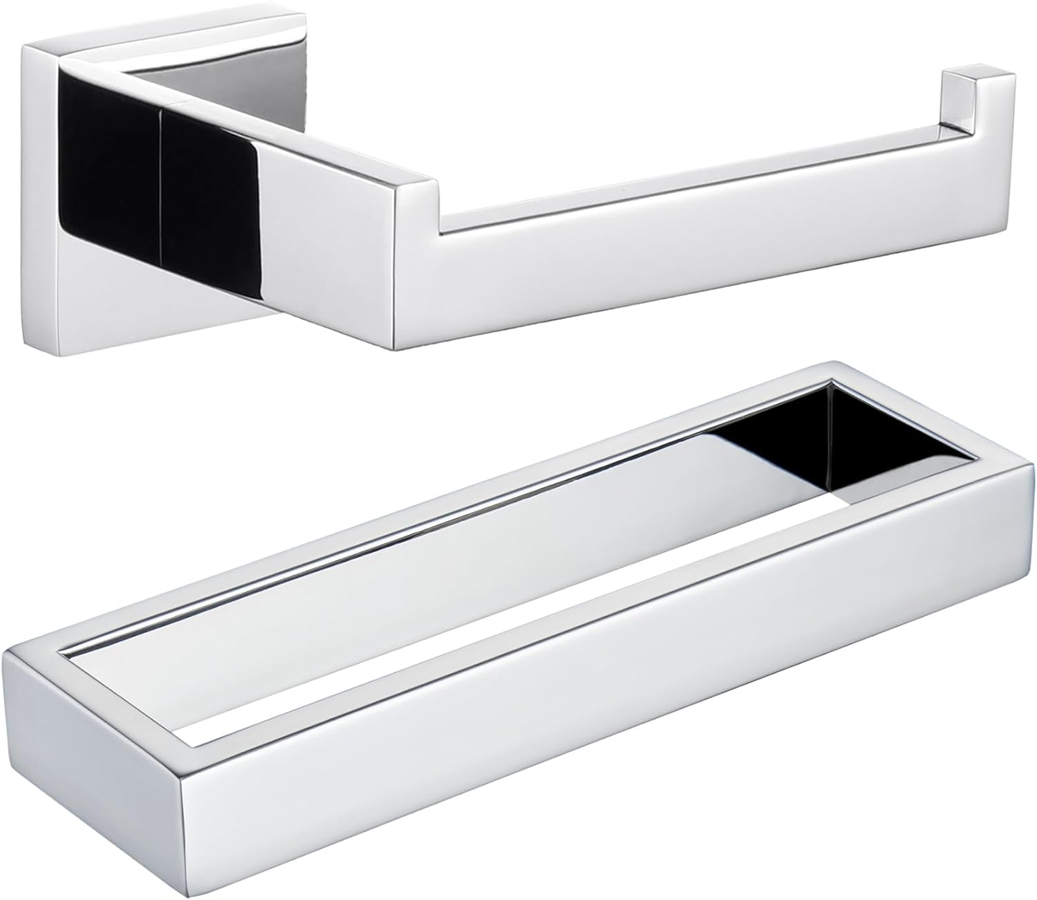 KOKOSIRI Toilet Paper Holder Toilet Roll Holder Towel Ring Hand Towel Holder 9 Inch Towel Hanger Wall Mount Polished Chrome B2003CH+B4008CH-L9