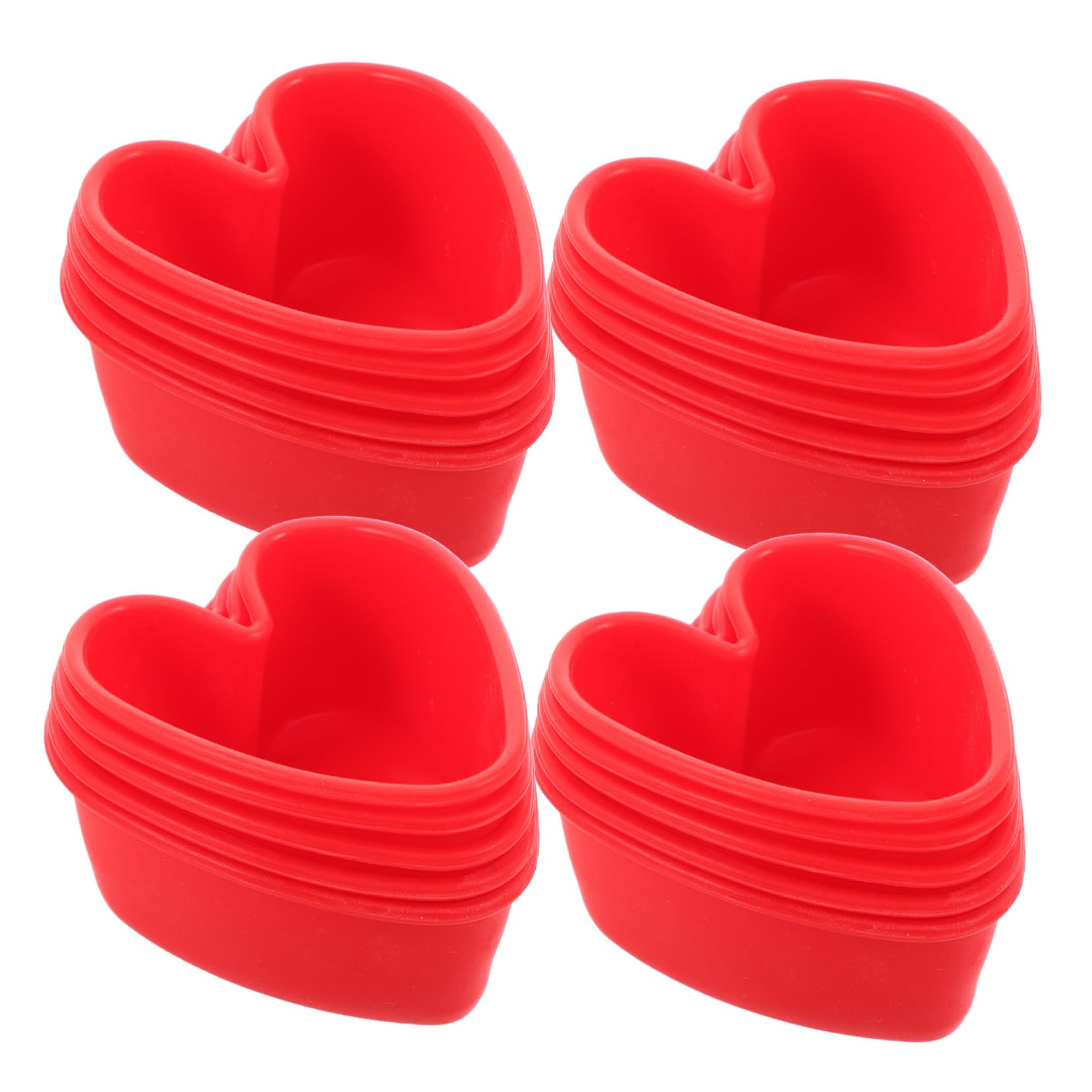 Amosfun 50piezas Molde de Silicona de Corazón Pequeño para Hacer Pasteles Pudines Gelatinas para Celebraciones de San Valentín y Postres de Repostería