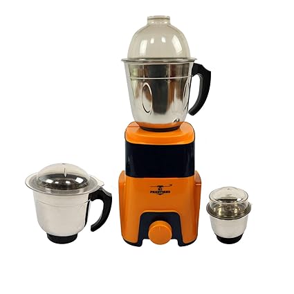 Kumaka Smart 600 Watts Mixer Grinder with 3 Jars (100% Copper Motor) (Yellow)