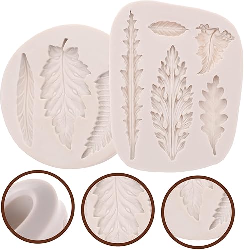 Miniatura 5 de ABOOFAN 8 moldes de hojas para chocolate de jabón, moldes de fondant de hojas de arce, adornos de magdalenas, molde de silicona para hornear, molde