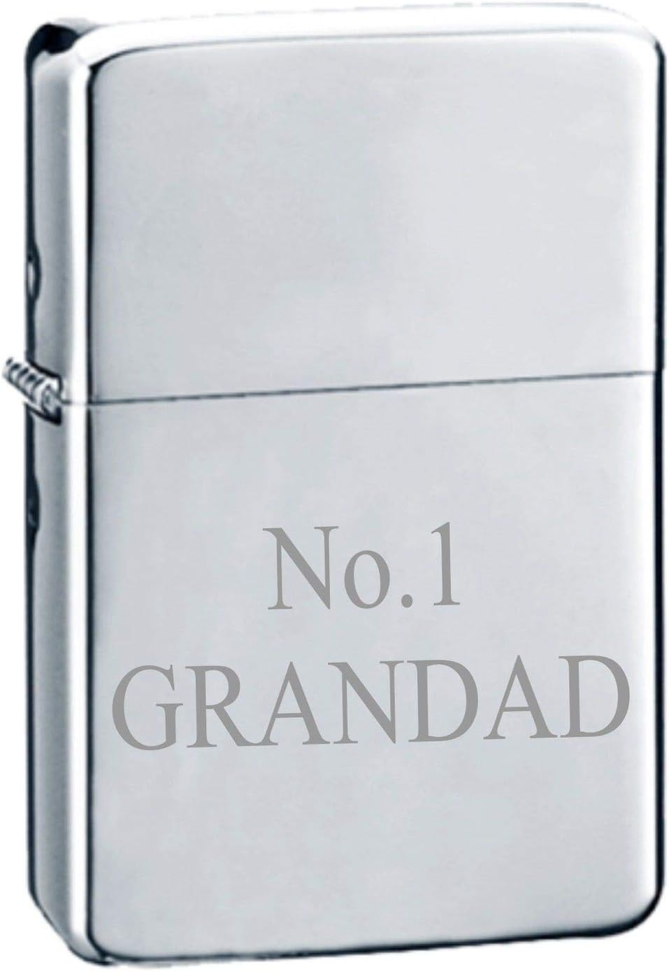 No1 GRANDAD PERSONALISED ENGRAVED STAR CHROME PETROL LIGHTER 131 ENGRAVED FREE OF CHARGE by Lucy G