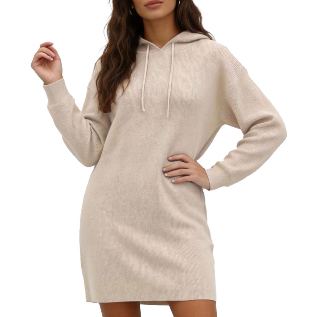 LEO'VASE Soft Sweater Dress for Women - Cozy Fall Maternity Dress Long Sleeve Dress-image-34
