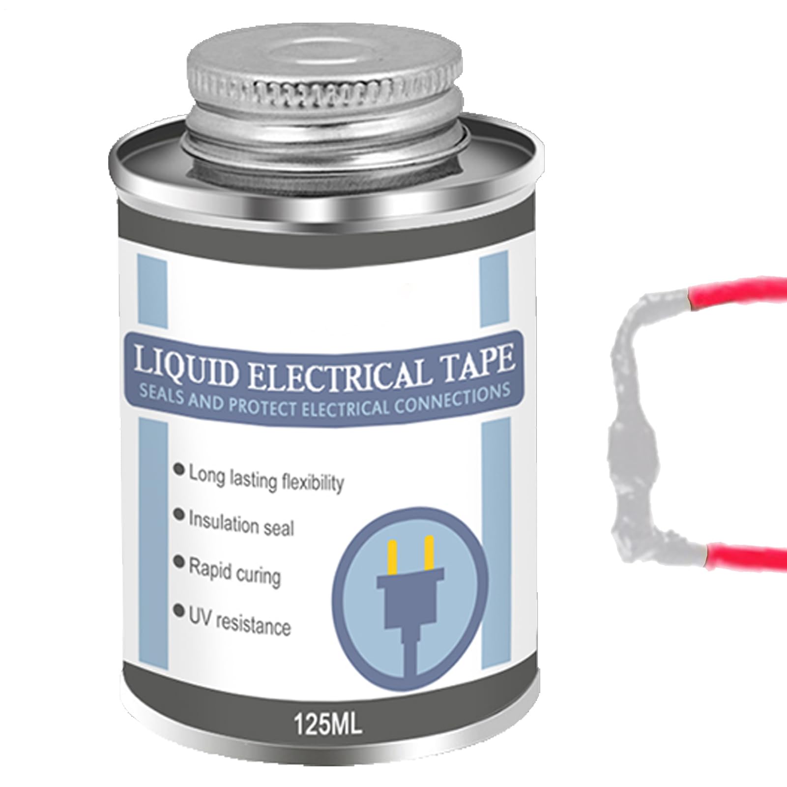 Liquid Insulating Rubber Coat, 125ML Liquid Electrical Tape, High Temperature Resistant Liquid Insulation Tape, Liquid Insulation Glue, Waterproof Insulating Glue, Cable Repair Paste, Fast Dry Tape