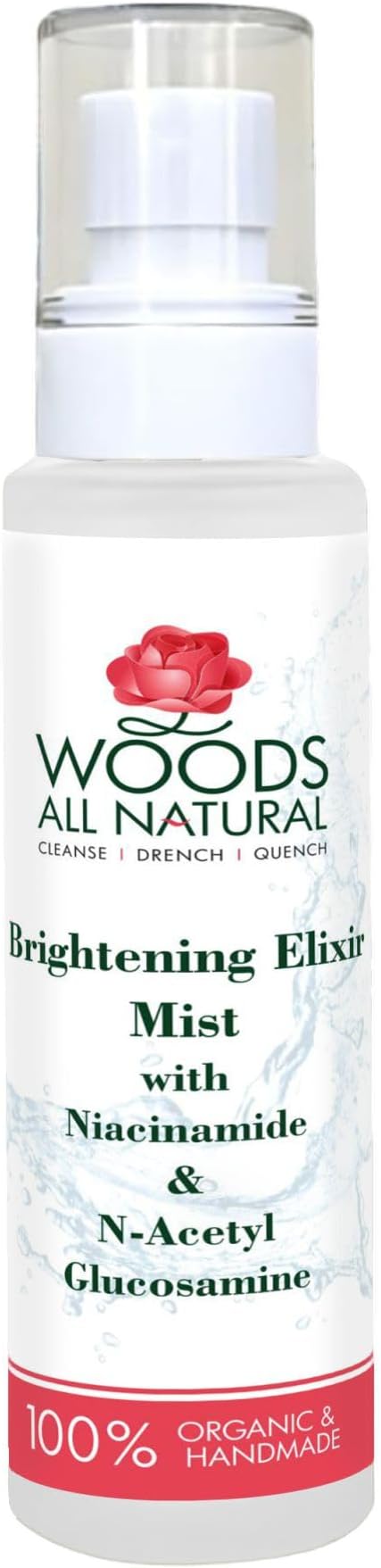 Woods All Natural Radiance Boost Face Mist | Infused with Niacinamide & N-Acetyl Glucosamine | Hydrating & Brightening Spray for Glowing Skin | Pore minimizing mist | Alcohol free Toner |