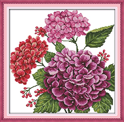 Point de croix pré-imprimé fleurs kit complet broderie 11CT 40x50 cm