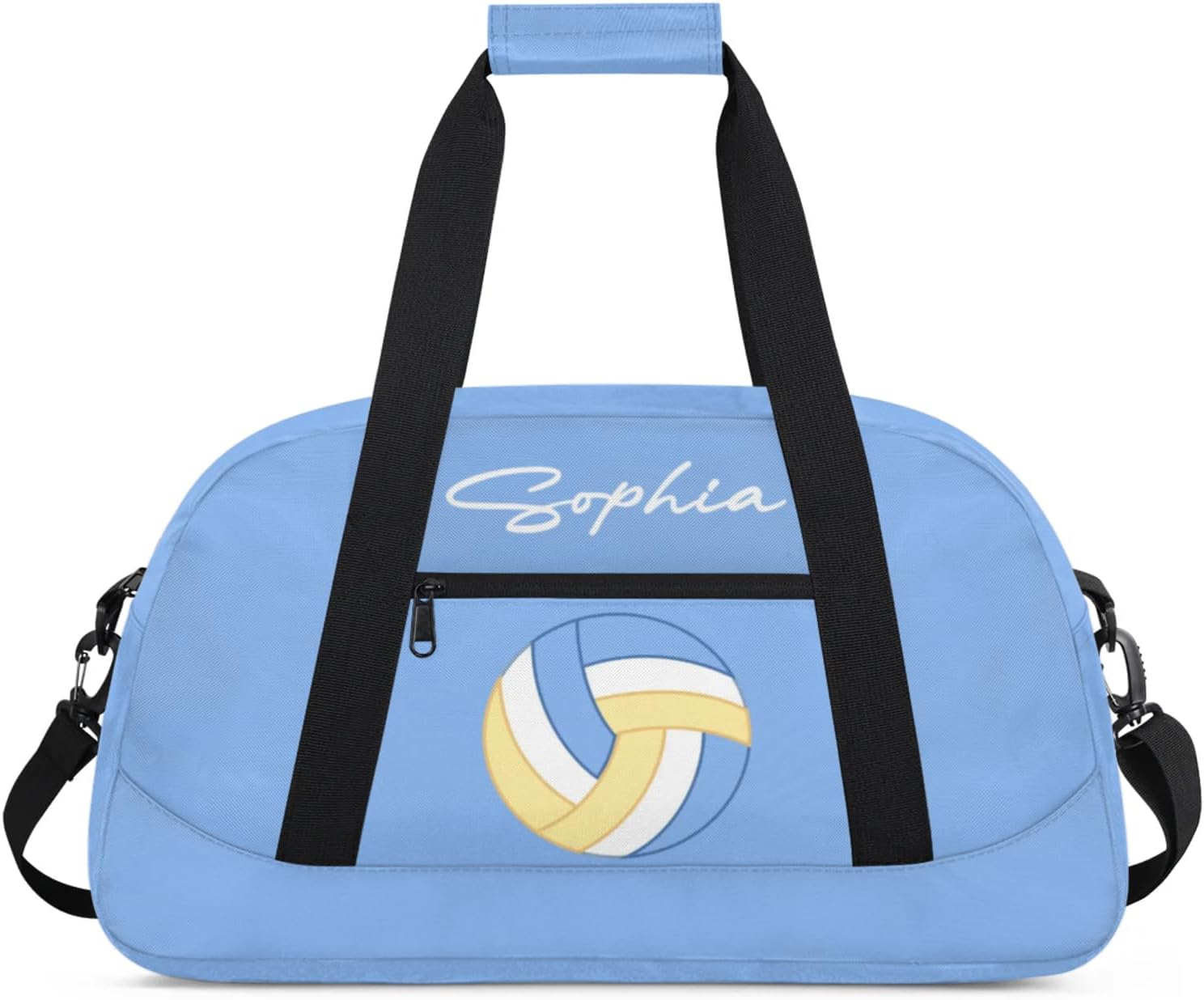 Custom Kids Duffel Bags with Name - Lightweight Gym Bag for Boys & Girls, Personalized Sports Backpack for Workout, and Travel Blue Volleyball