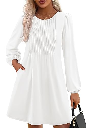 PRETTYGARDEN Fall Dresses for Women 2025 Long Sleeve Mini Short