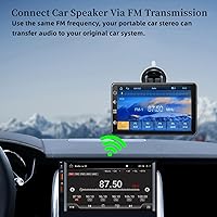 Vista 5 de Pantalla Carplay inalámbrica para coche: estéreo portátil para automóvil con Car Play y Android Auto - Pantalla táctil de 7 pulgadas portátil Caplay