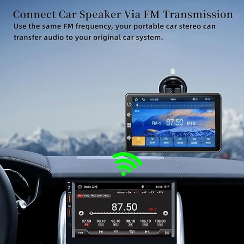 Miniatura 5 de Pantalla Carplay inalámbrica para coche estéreo portátil para automóvil con Car Play y Android Auto - Pantalla táctil de 7 pulgadas portátil Caplay